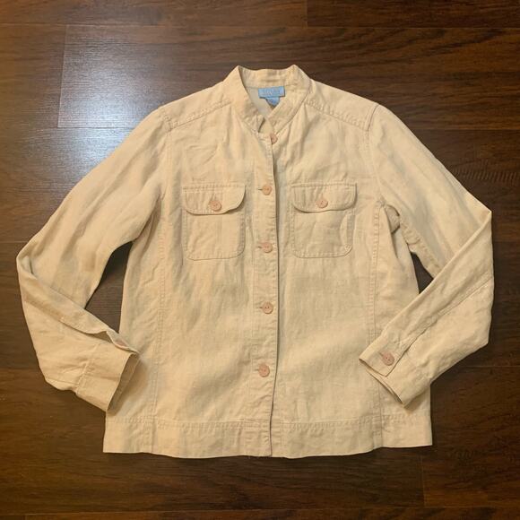 Sigrid Olsen SOBlue beige linen jacket size S - Picture 5 of 11